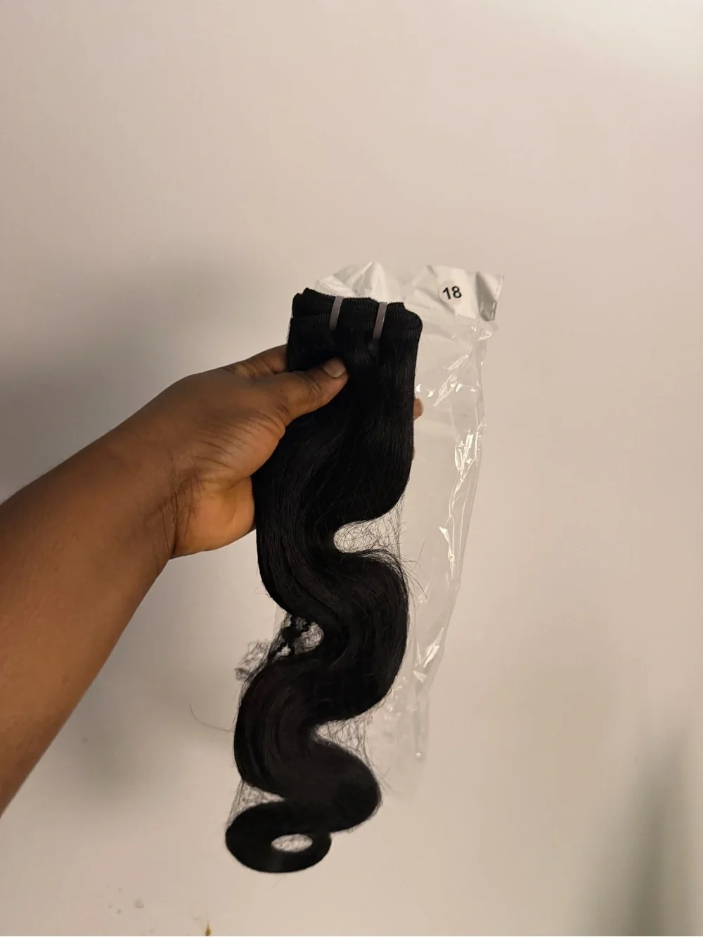 Black Wavy Clip-In Hair Extension - 18
